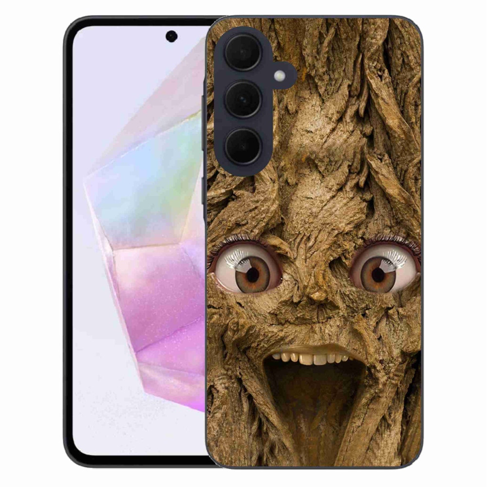 Gél borítás mmCase Samsung Galaxy A35 5G - vidám fa szemekkel