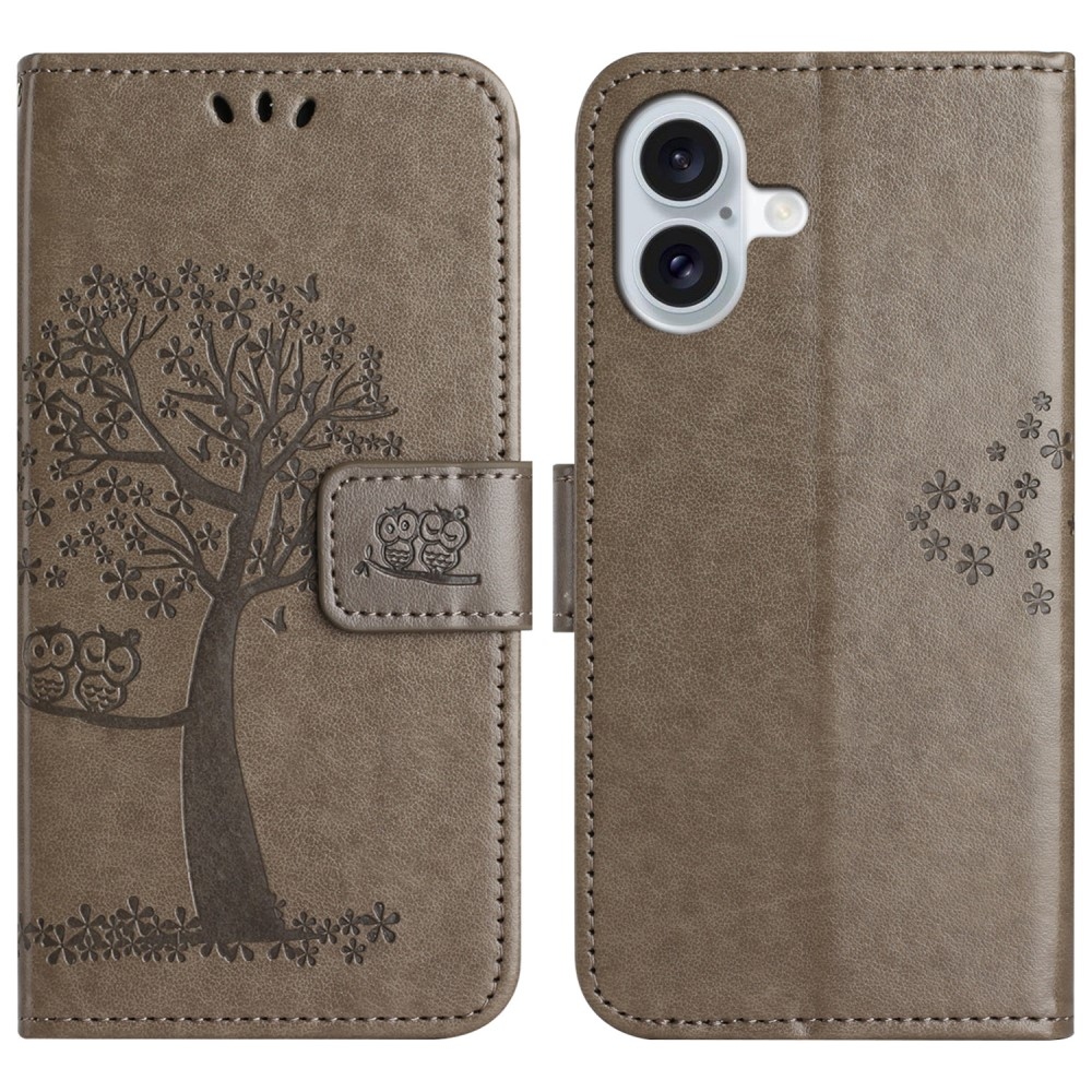 Fa könyv tok iPhone 16-hoz - szürke