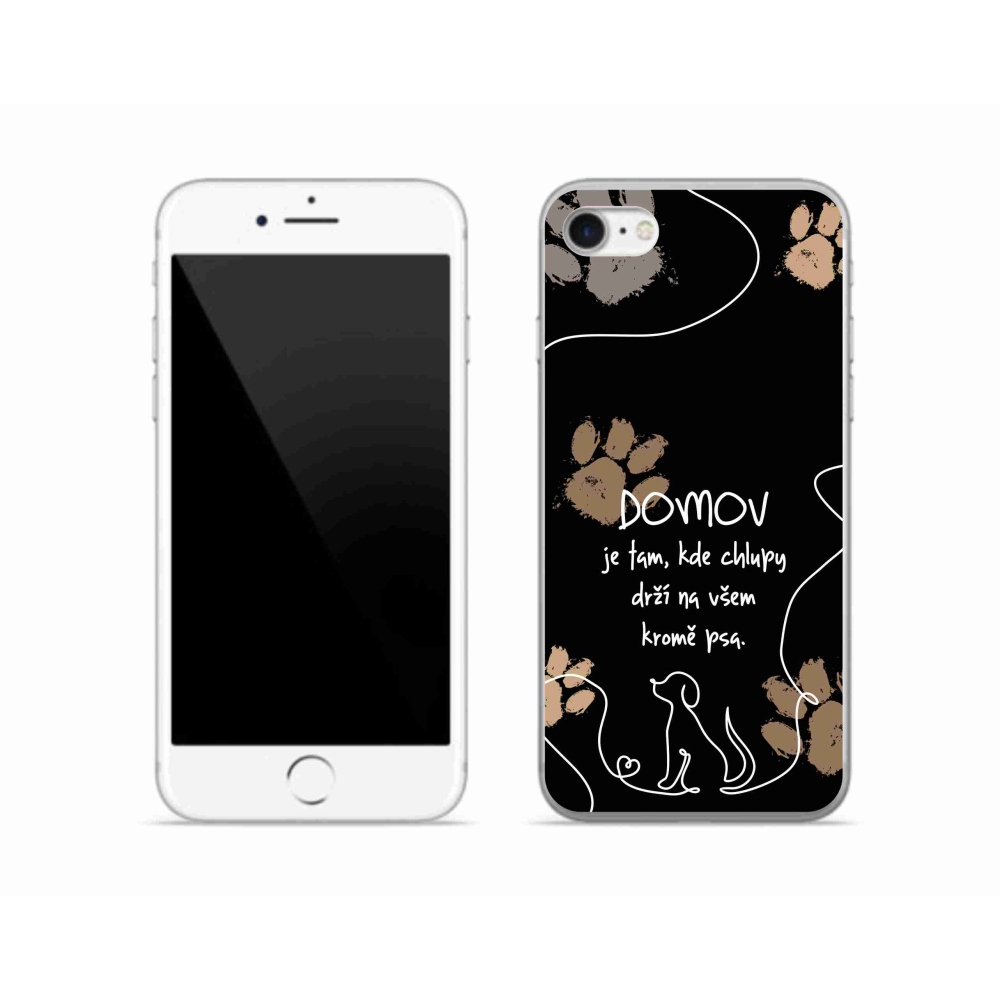 Zselés borítás mmCase iPhone SE (2022) - kutya motívum fekete háttérrel