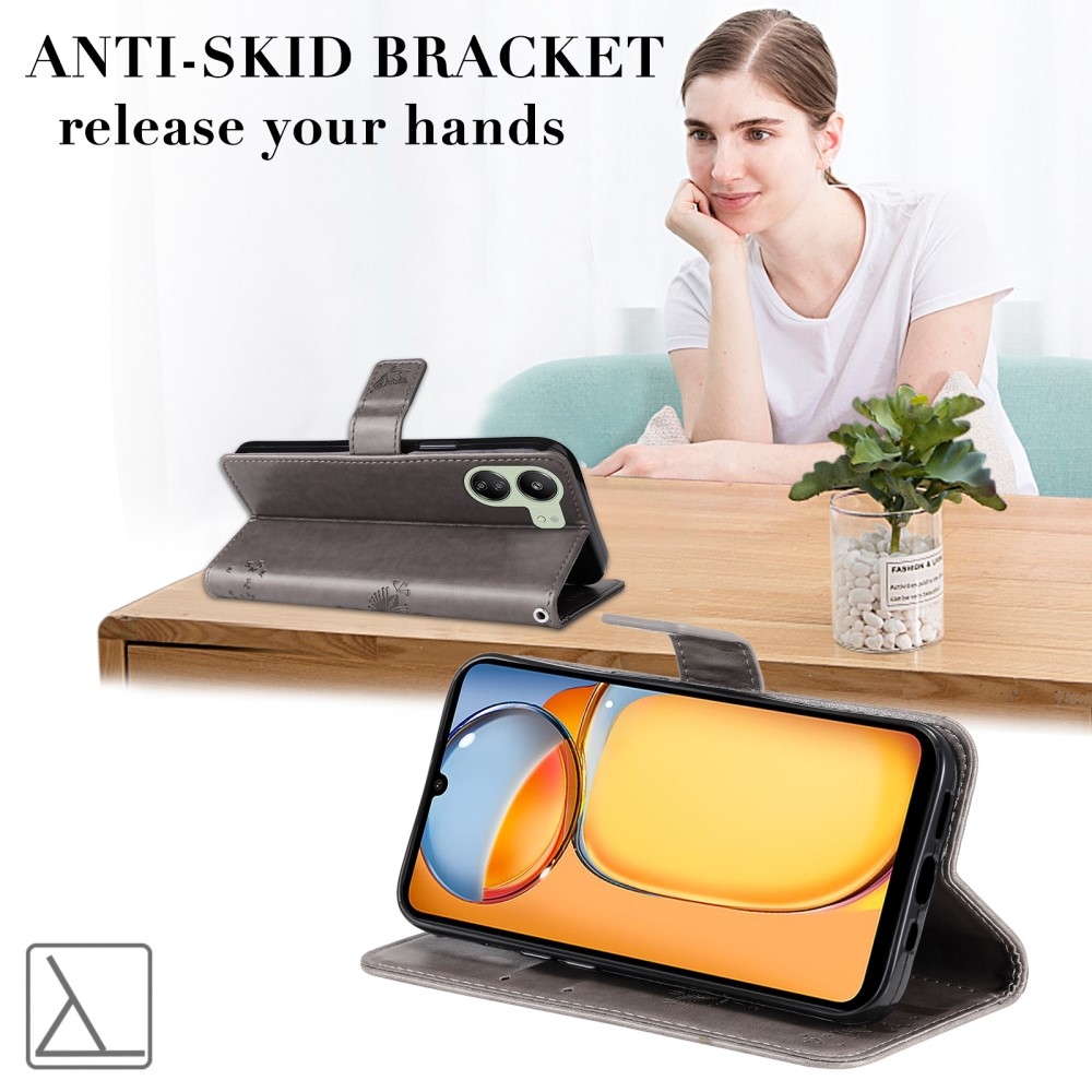 Fák könyvtáska Xiaomi Poco C65/Redmi 13C - szürke