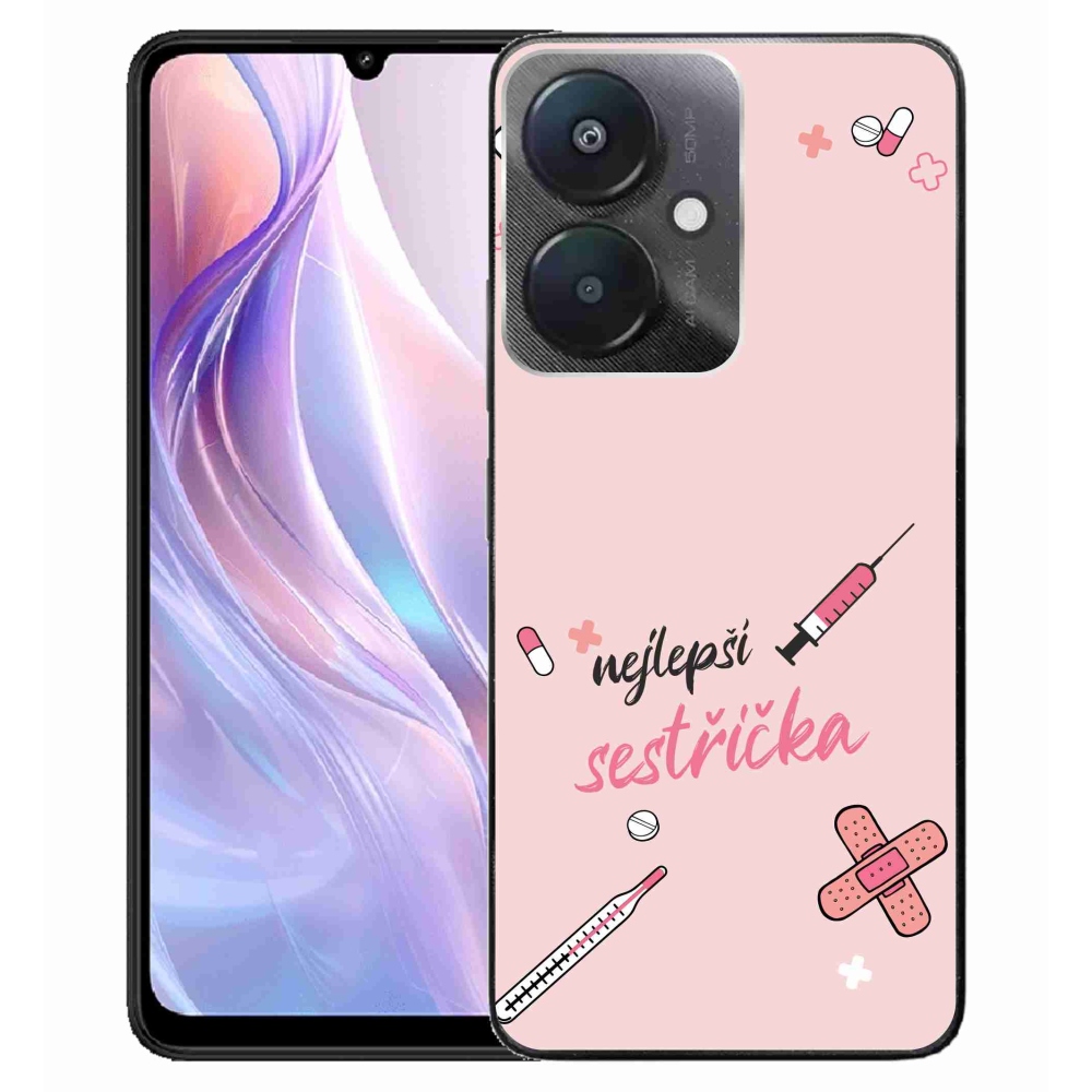 Gél borító mmCase a Xiaomi Redmi 13C 5G - legjobb kishúg rózsaszín háttérrel