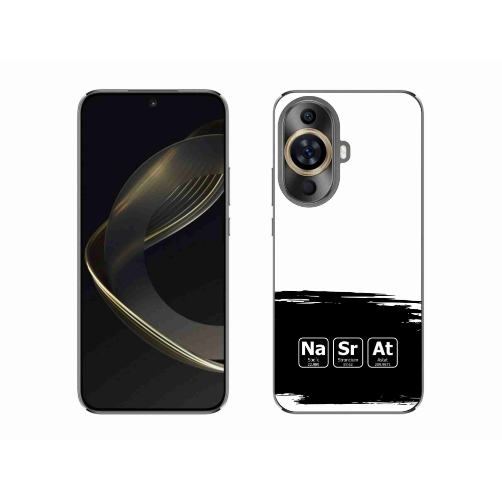 Gél borító mmCase a Huawei Nova 11-en - kémiai elemek fekete és fehér háttérrel