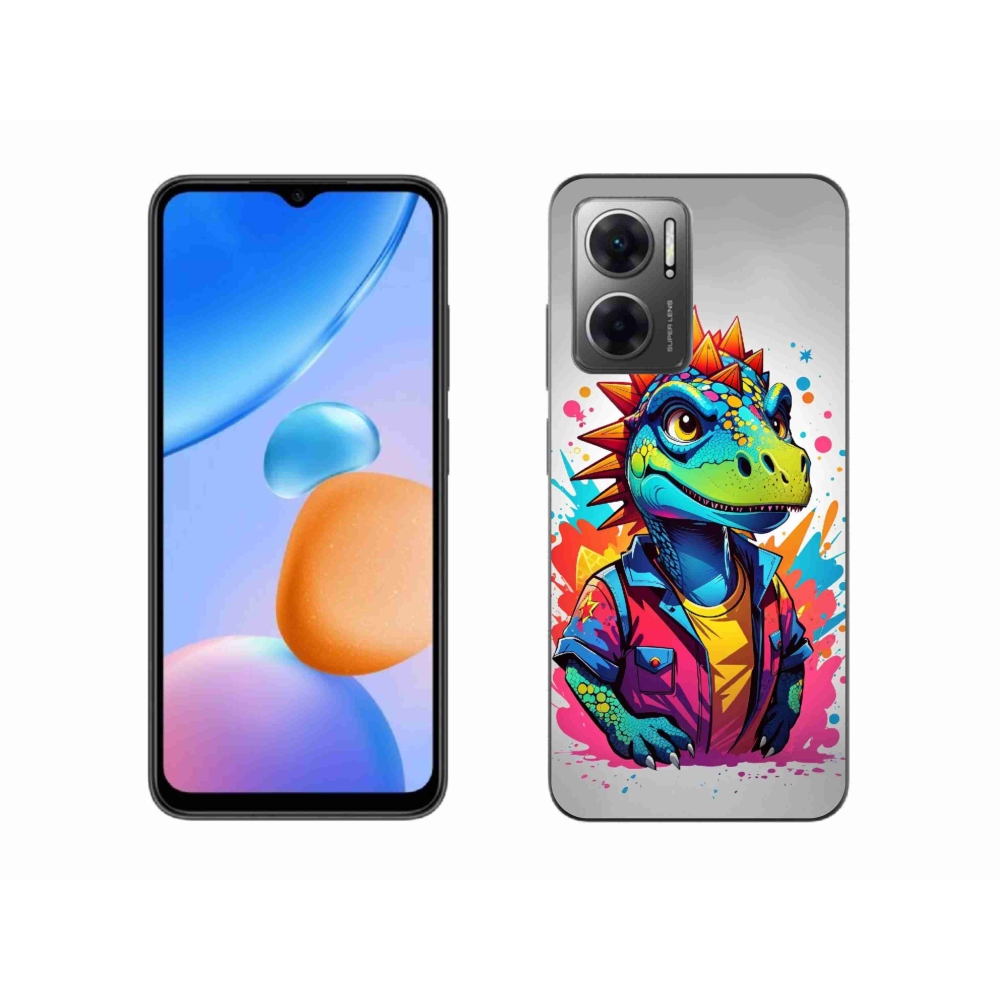 Gél borító mmCase a Xiaomi Redmi 10 5G-hez - színes dinoszaurusz