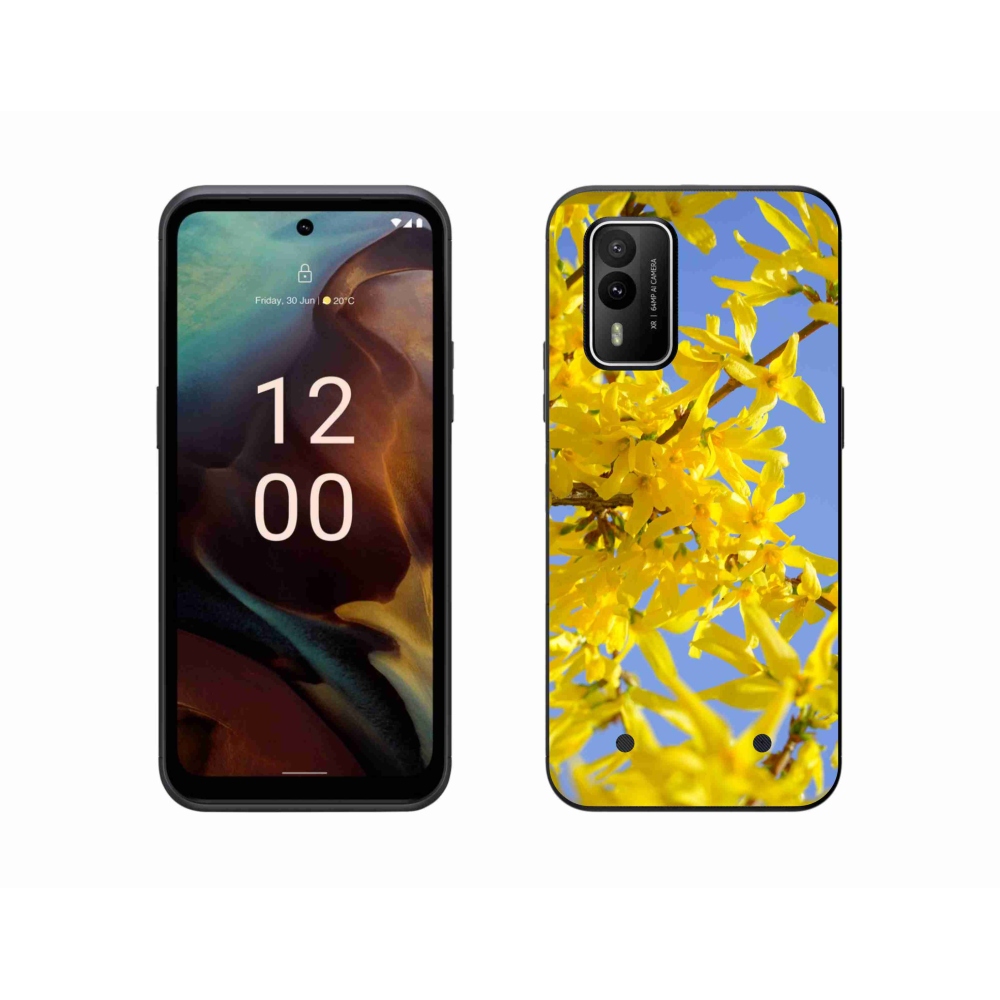 Zselés borító mmCase a Nokia XR21 készülékhez - sárga virágok