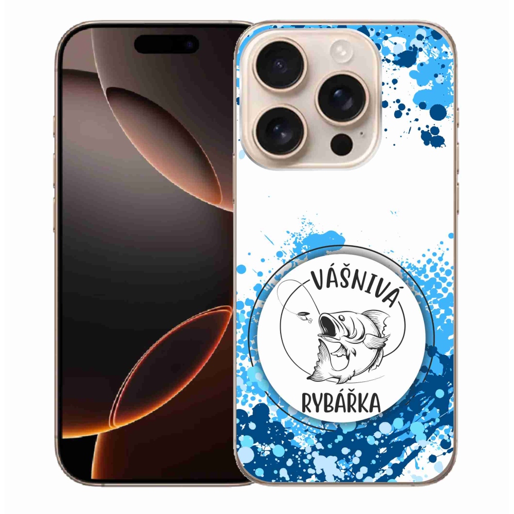 Gél borítás mmCase iPhone 16 Pro Max készülékhez - szenvedélyes halász fehér háttérrel