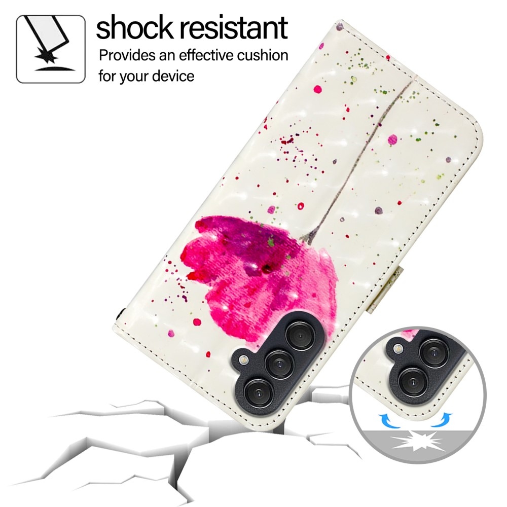 Patte könyv tok Samsung Galaxy M55 5G-hez - rózsaszín virág