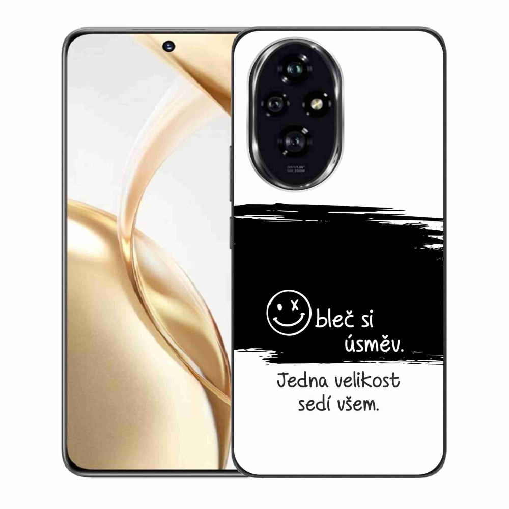 Gél borító mmCase a Honor 200 5G számára - vicces szöveg 8 fekete-fehér háttérrel