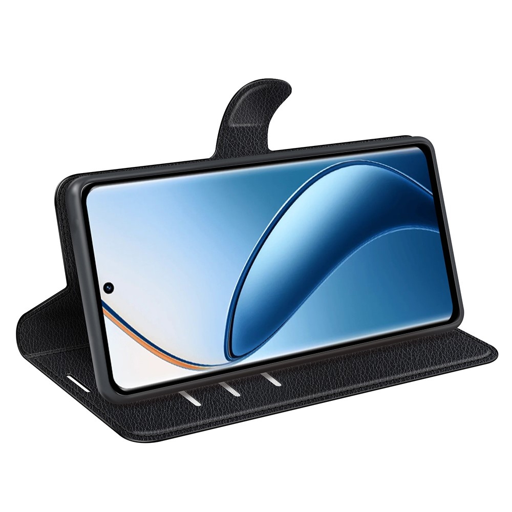 Litchi könyvtáska a Realme 12+ 5G készülékhez - fekete