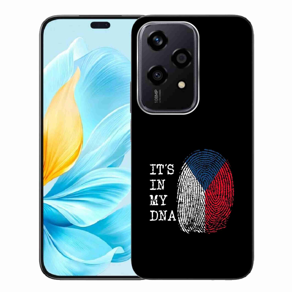 Gél borító mmCase a Honor 200 Lite 5G számára - zászlós ujjlenyomat fekete háttérrel