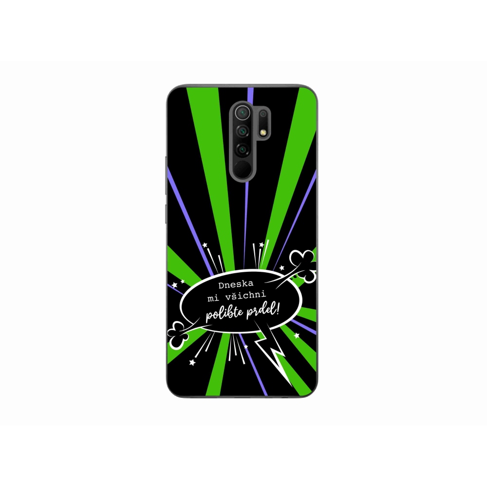 Gél borító mmCase a Xiaomi Redmi 9-hez - vicces szöveg 15 fekete háttérrel