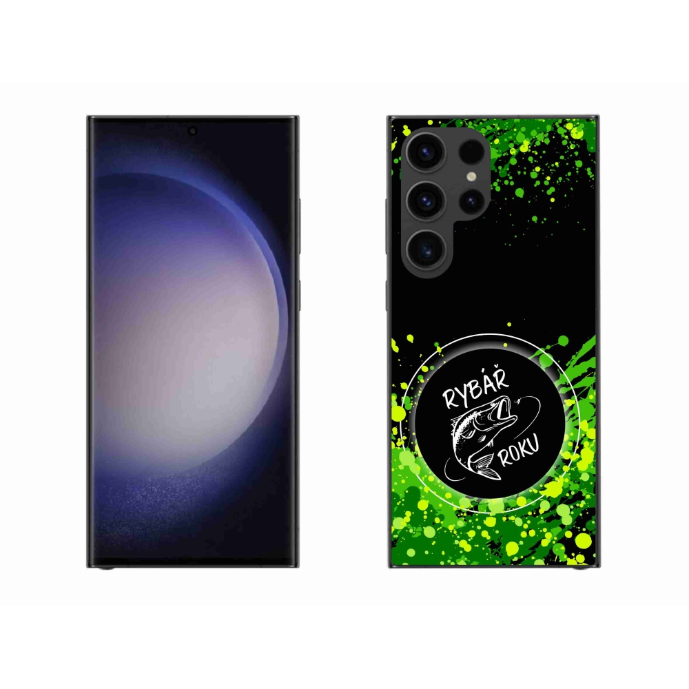 Zselés borítás mmCase Samsung Galaxy S23 Ultra 5G - Az év horgásza fekete háttérrel