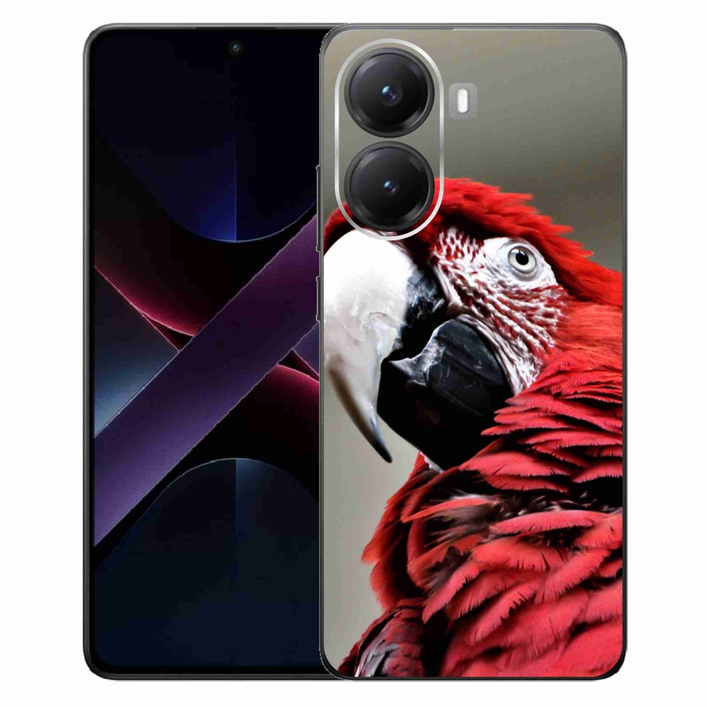 Gél borítás mmCase a Xiaomi Poco X7 Pro 5G-hez - papagáj ara piros