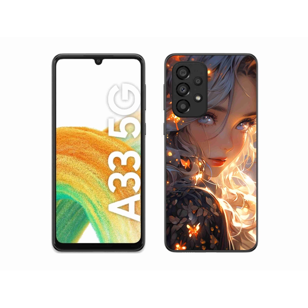 Gél borítás mmCase Samsung Galaxy A33 5G - lány és pillangók