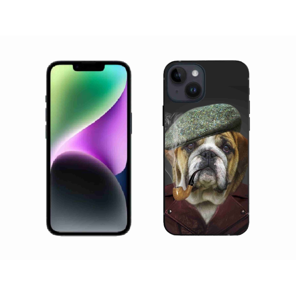 Zselés borítás mmCase iPhone 14 készülékhez - kutya csővel