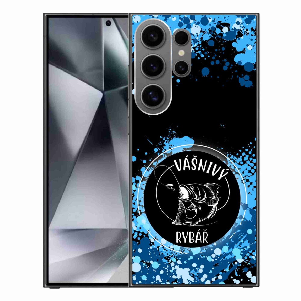 Gél borító mmCase Samsung Galaxy S24 Ultra - szenvedélyes halász fekete háttérrel