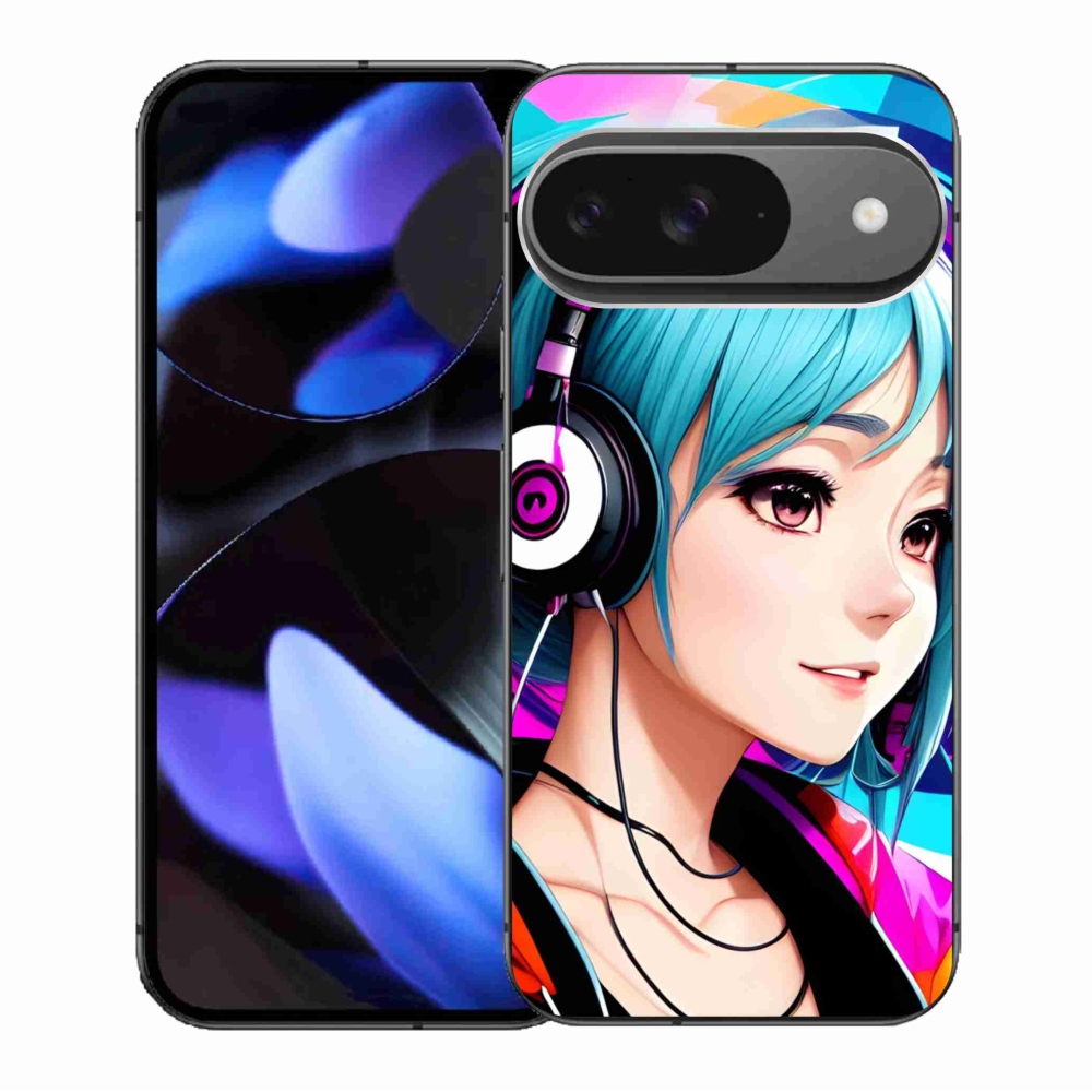 Gél borítás mmCase a Google Pixel 9/9 Pro készülékhez - lány fejhallgatóval
