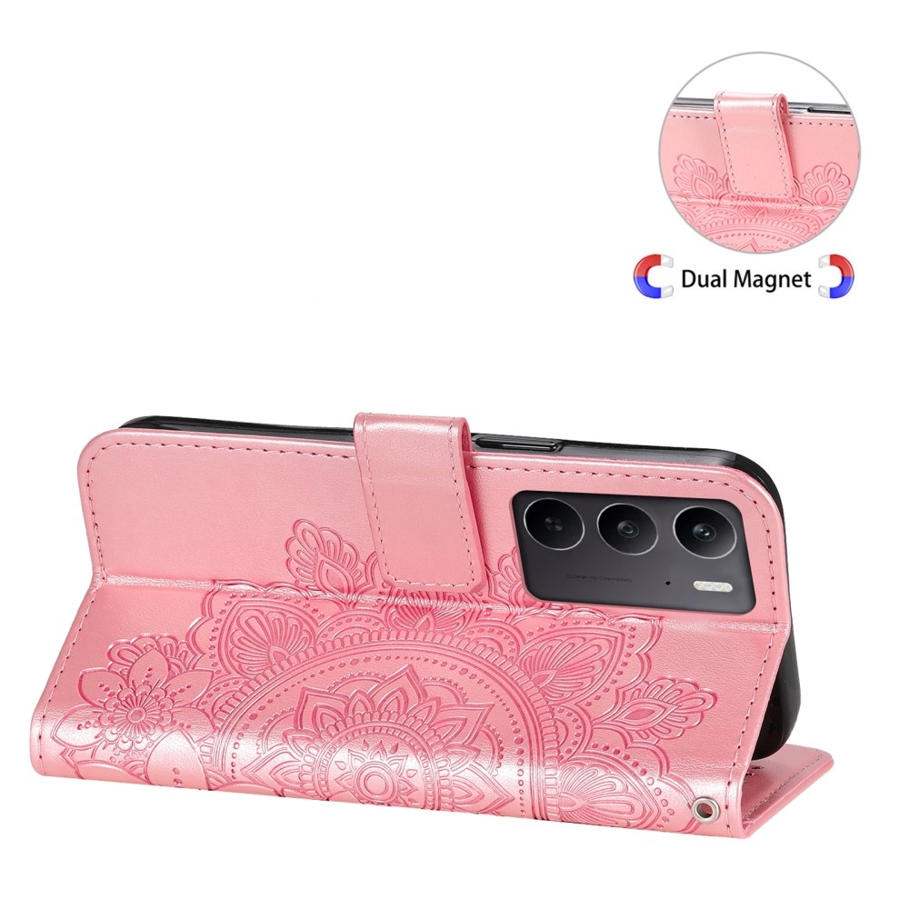 Mandala könyvtáska a Realme C75 készülékhez - rózsaszín