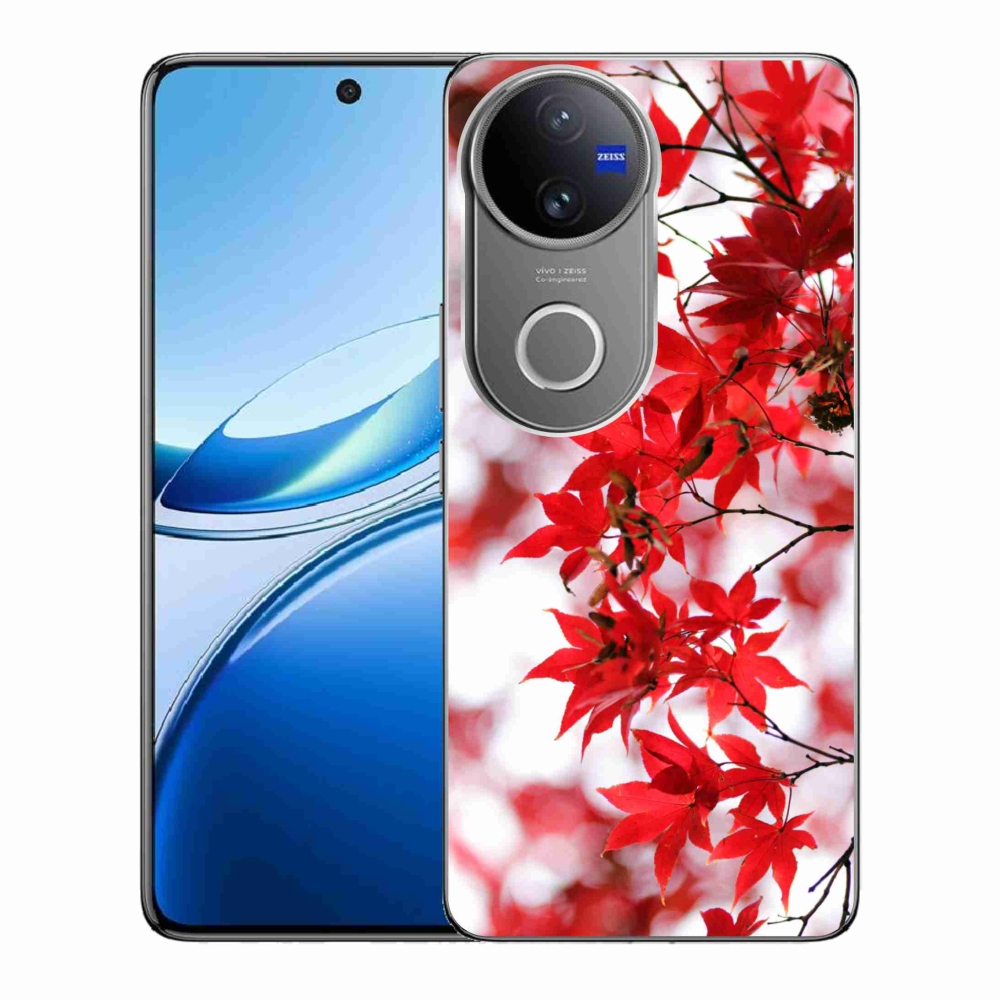 Zselés borítás mmCase a Vivo V50 5G-hez - piros levelek