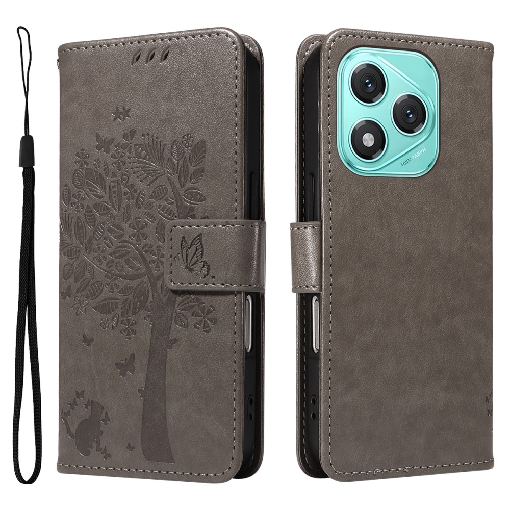 Fák könyvtáska Honor 400 Lite-hoz - szürke