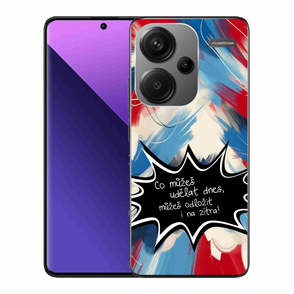 Gél borító mmCase a Xiaomi Redmi Note 13 Pro+ 5G számára - vicces szöveg 9 fekete háttér