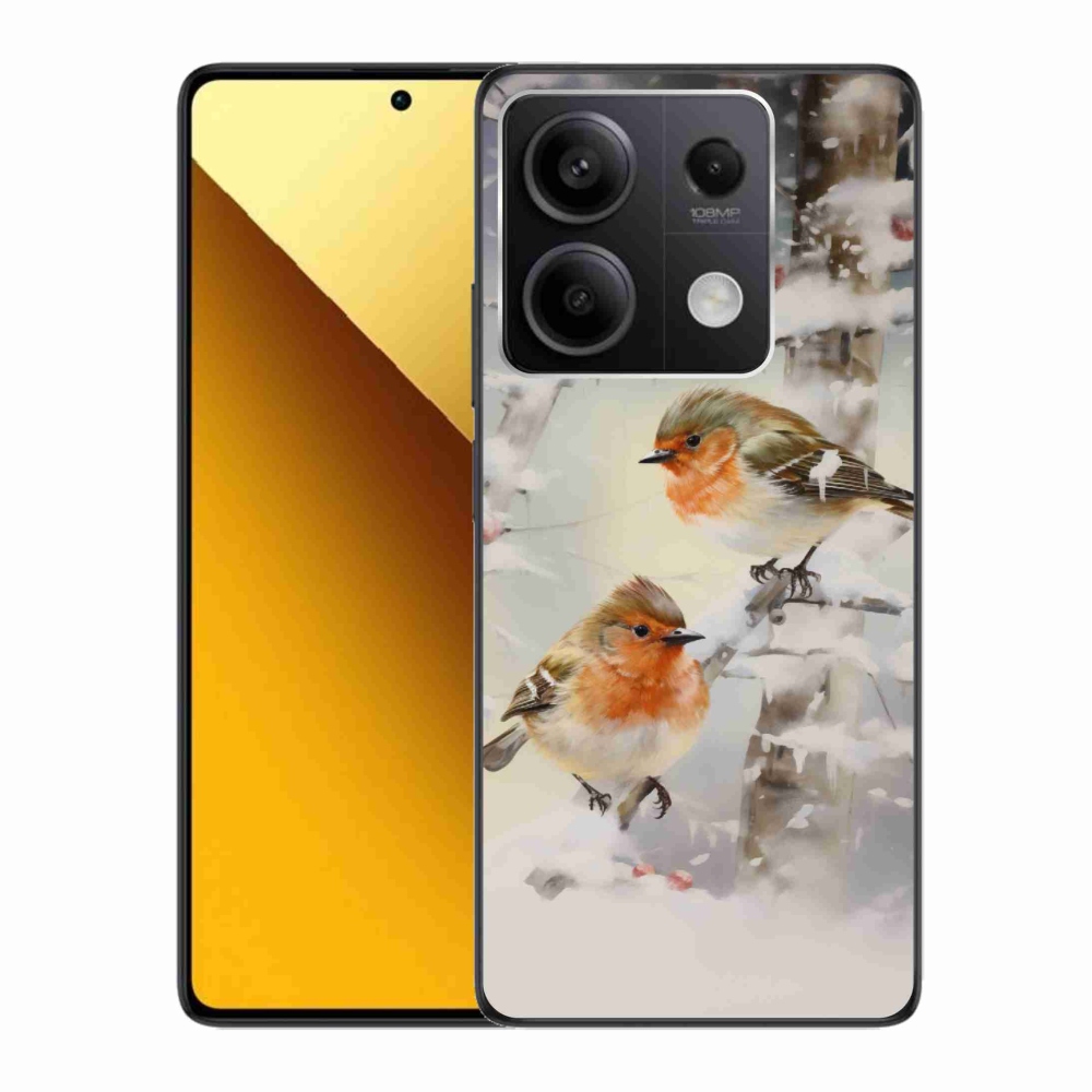 Gél borítás mmCase a Xiaomi Redmi Note 13 5G számára - madarak télen