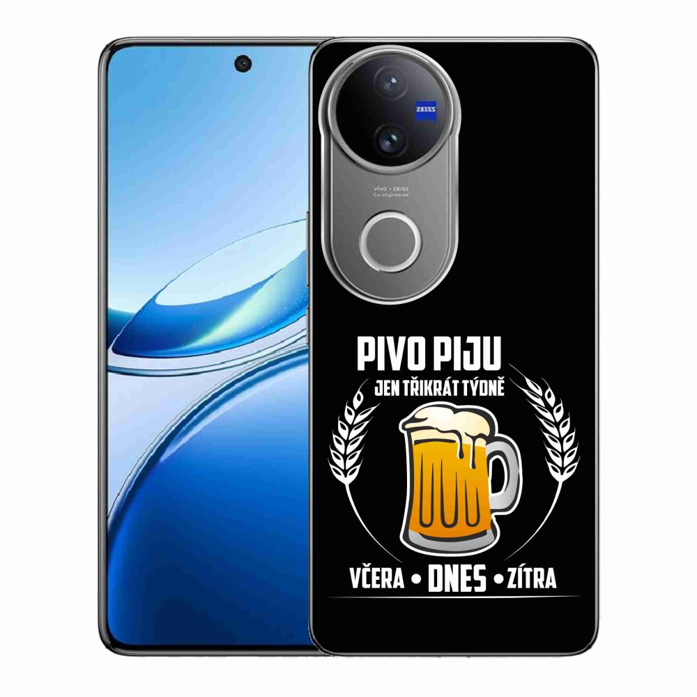 Gél borítás mmCase a Vivo V50 5G készülékhez - sör motívum fekete háttérrel