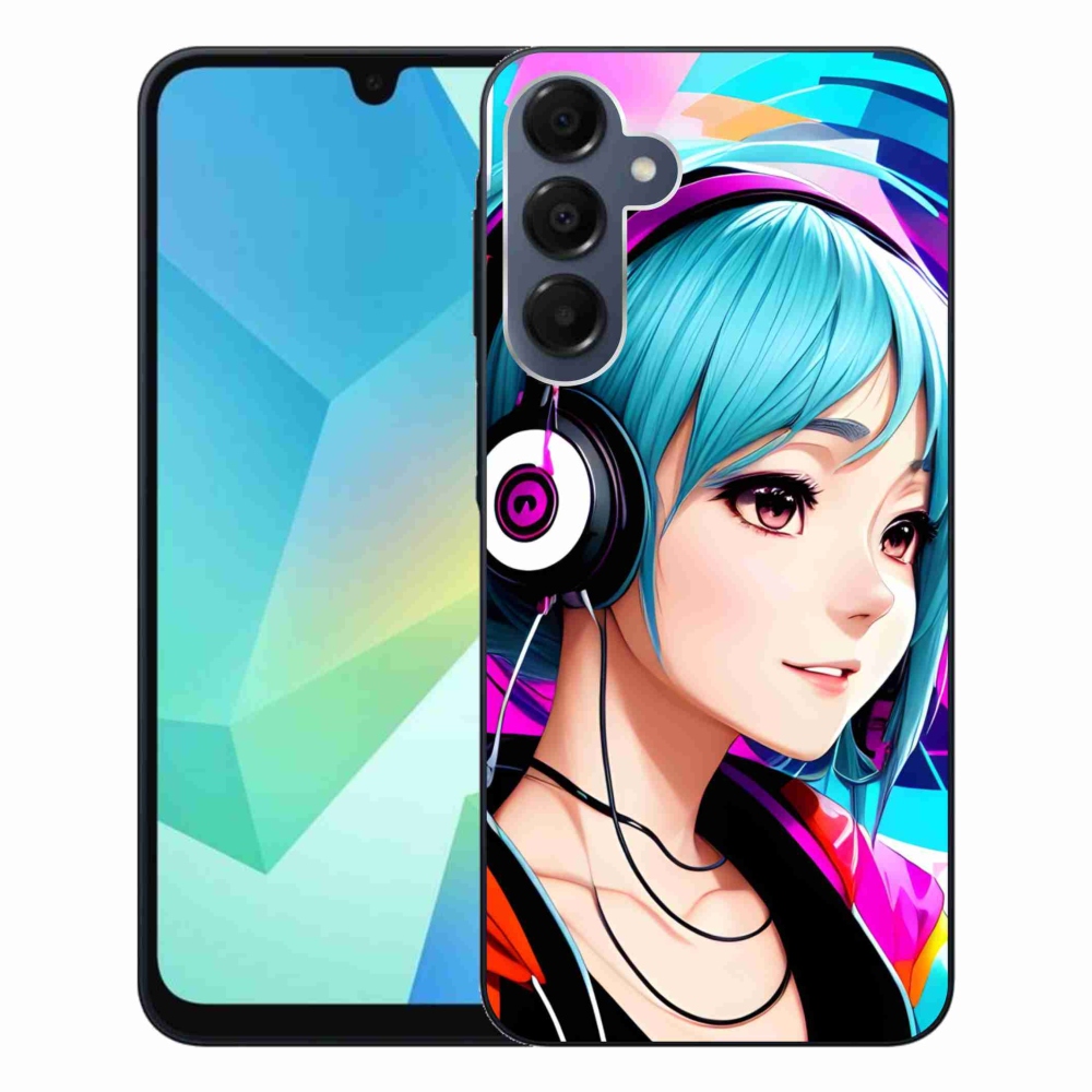 Gél borítás mmCase Samsung Galaxy A16 4G/5G - lány fejhallgatóval