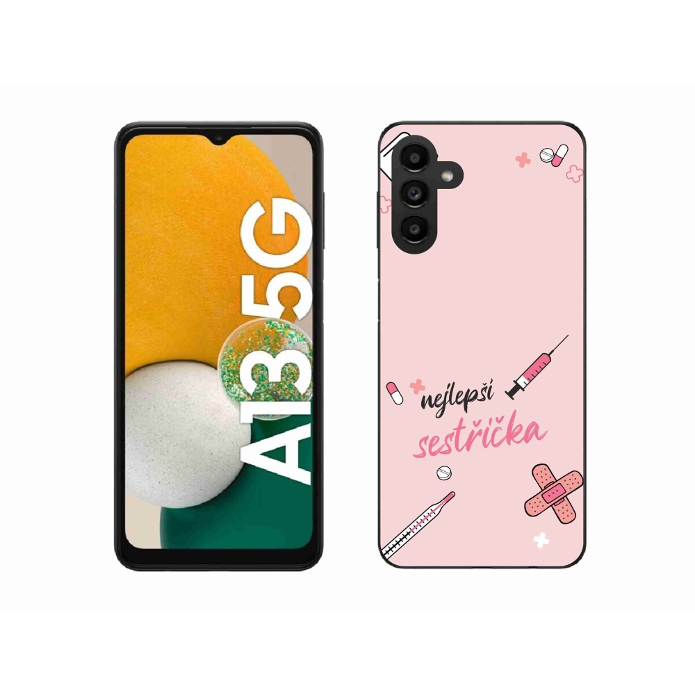 Gél borító mmCase Samsung Galaxy A13 5G - legjobb kishúg rózsaszín háttérrel