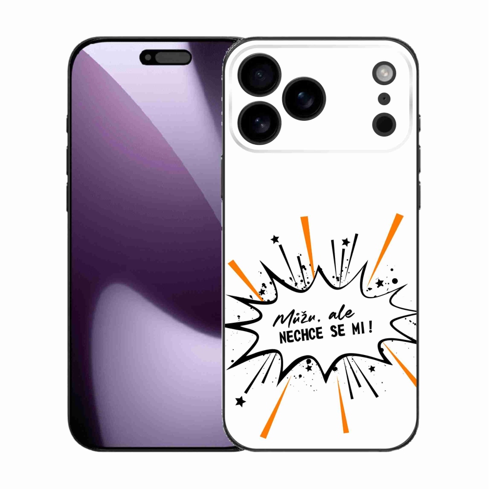 Gél borítás mmCase iPhone 17 Pro Max készülékhez - vicces szöveg 11 fehér háttér