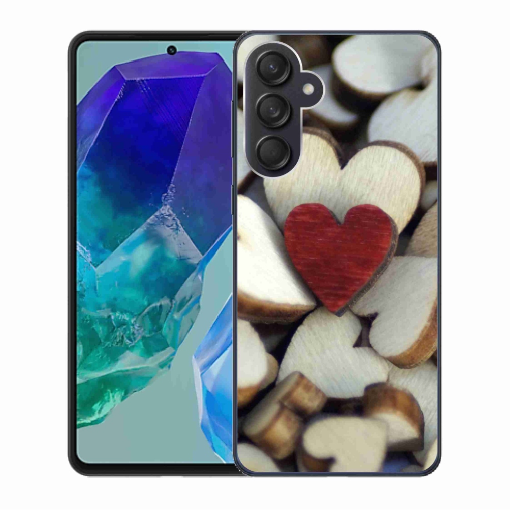 Gél védőhuzat mmCase Samsung Galaxy M55 5G - gravírozott piros szív