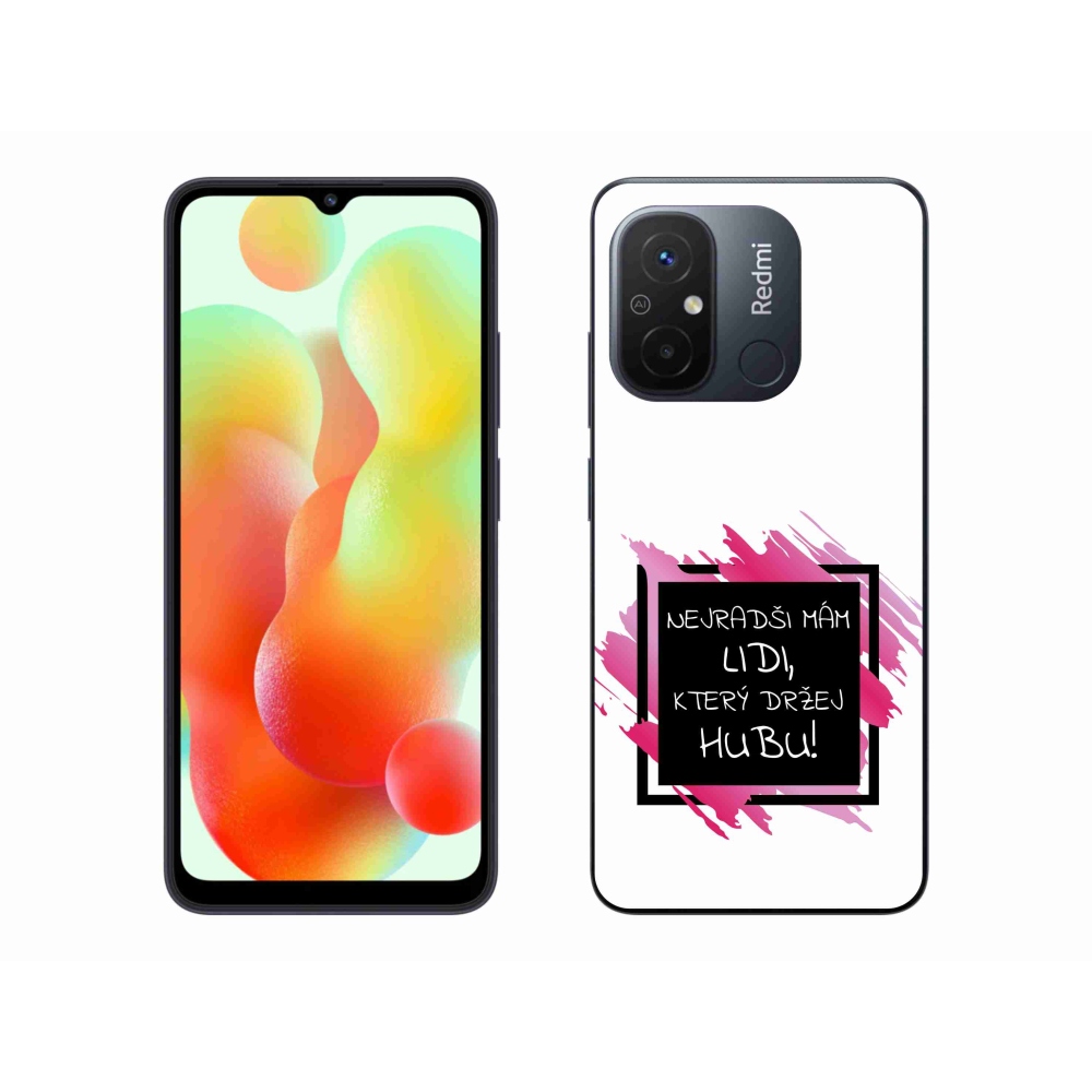 Gél borító mmCase a Xiaomi Redmi 12C-hez - vicces szöveg 7 fekete és fehér háttérrel