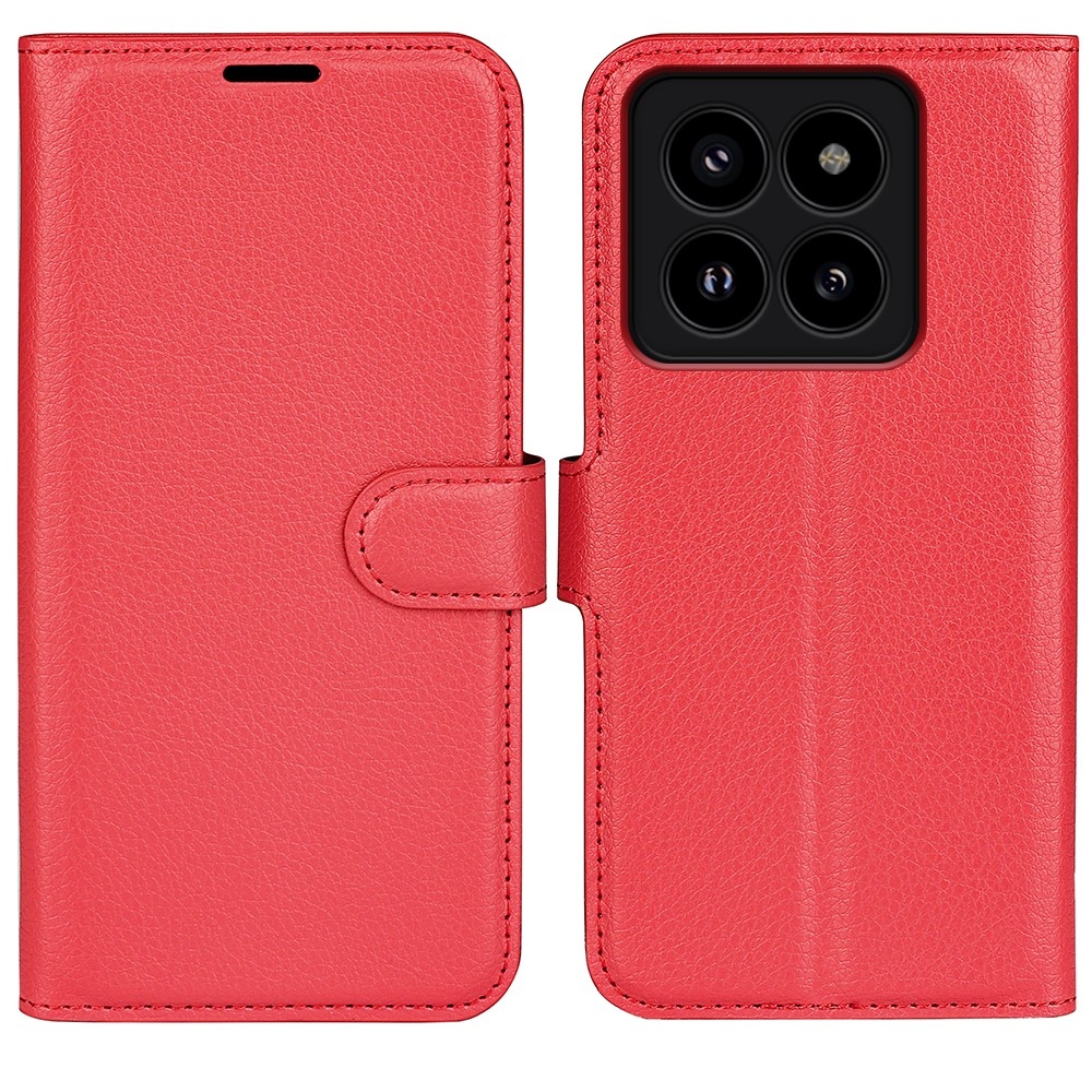 Litchi könyv tok a Xiaomi 14 Pro-hoz - piros