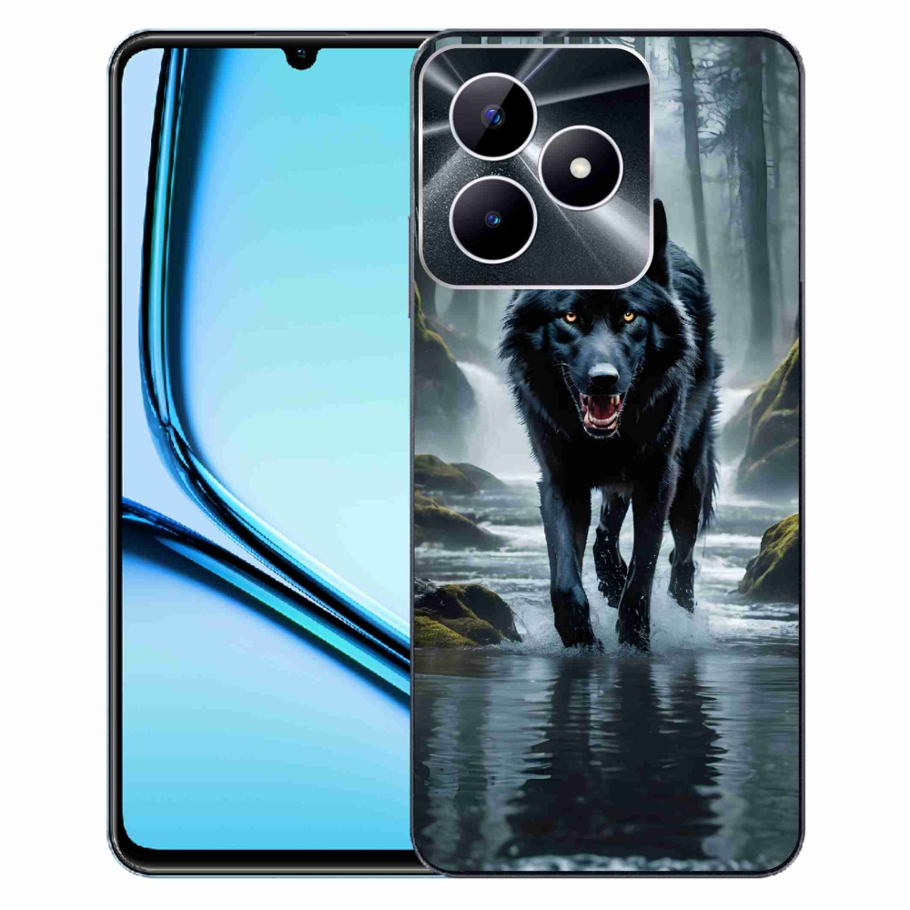 Zselés borítás mmCase a Realme Note 50 készülékhez - fekete farkas