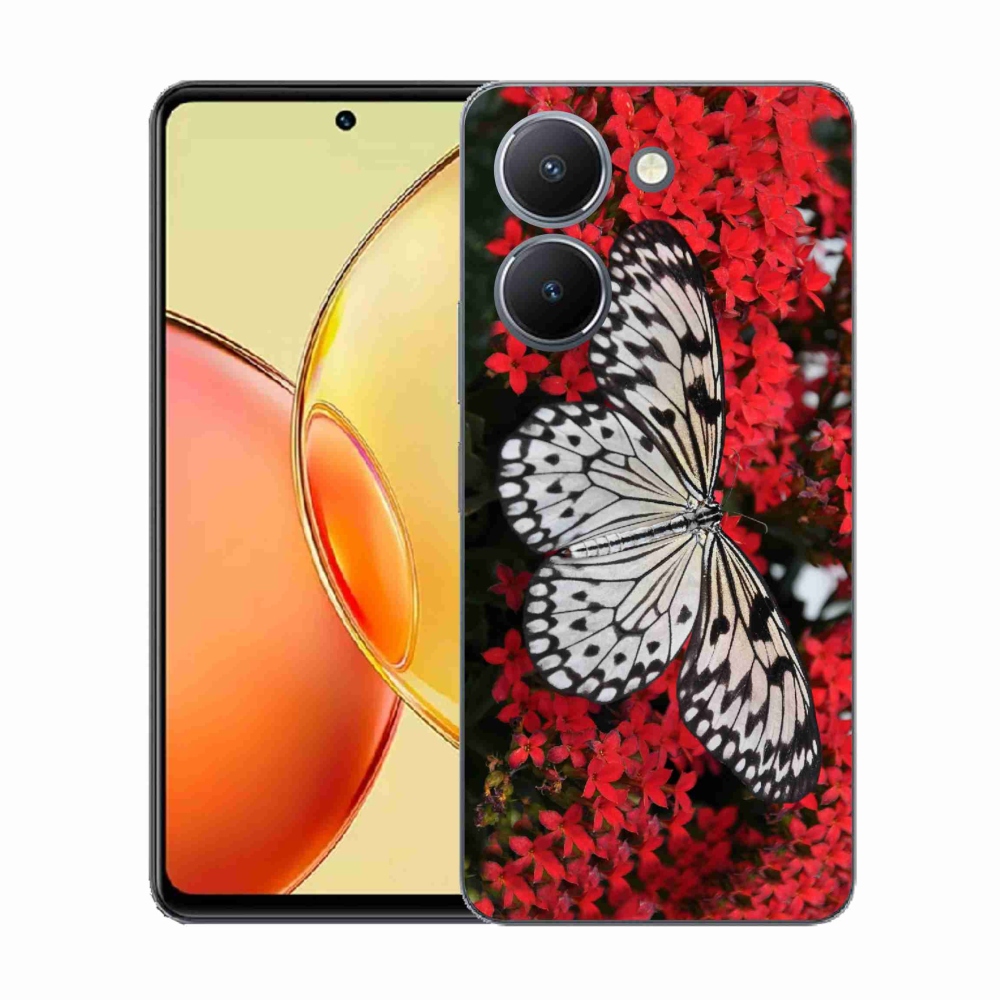 Zselés borítás mmCase a Vivo Y36-hoz - fekete-fehér pillangó 1