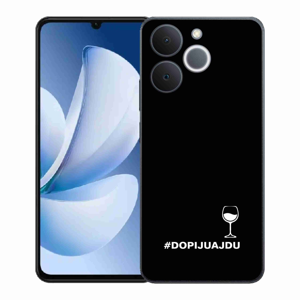 Gél borítás mmCase a Realme Note 70T készülékhez - bor motívum fekete háttérrel