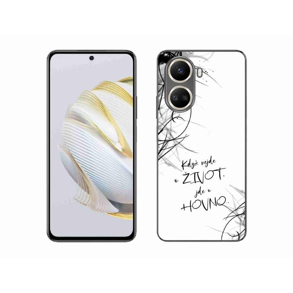 Gél borító mmCase a Huawei Nova 10 SE-hez - vicces szöveg 16 fehér háttér