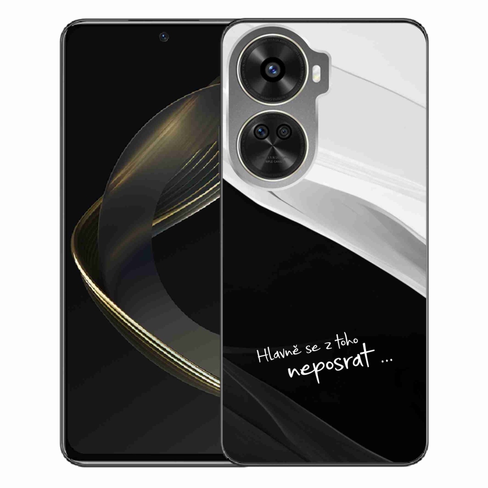 Gél borító mmCase a Huawei Nova 12 SE-hez - vicces szöveg 13 fekete és fehér háttérrel