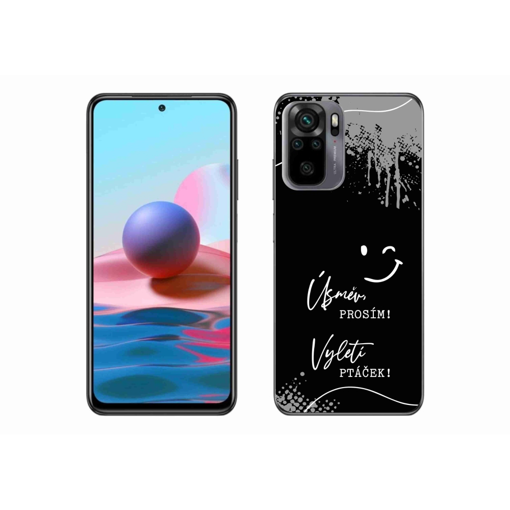 Gél borító mmCase a Xiaomi Redmi Note 10S-hez - vicces szöveg 4 fekete háttérrel