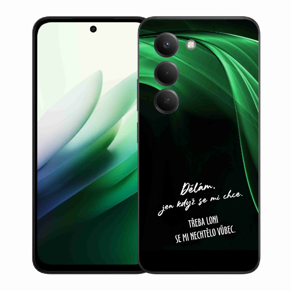 Gél borító mmCase a Xiaomi Redmi 15 5G-hez - vicces szöveg 12 fekete háttérrel