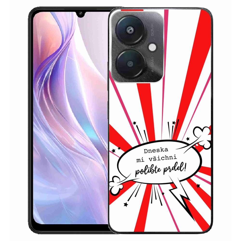 Gél borító mmCase a Xiaomi Redmi 13C 5G-hez - vicces szöveg 15 fehér háttérrel