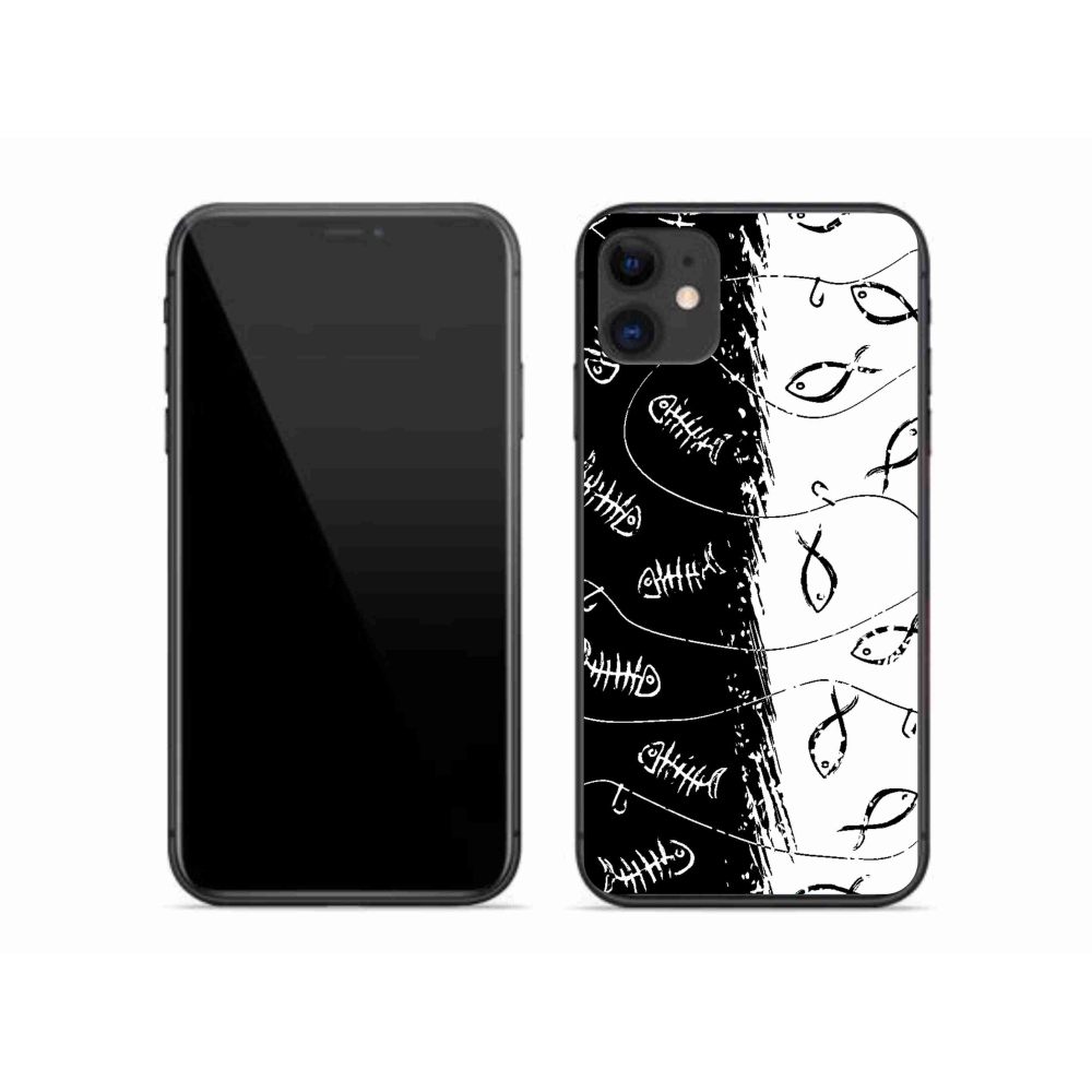 Zselés borítás mmCase iPhone 11 készülékhez - csontvázak és halak