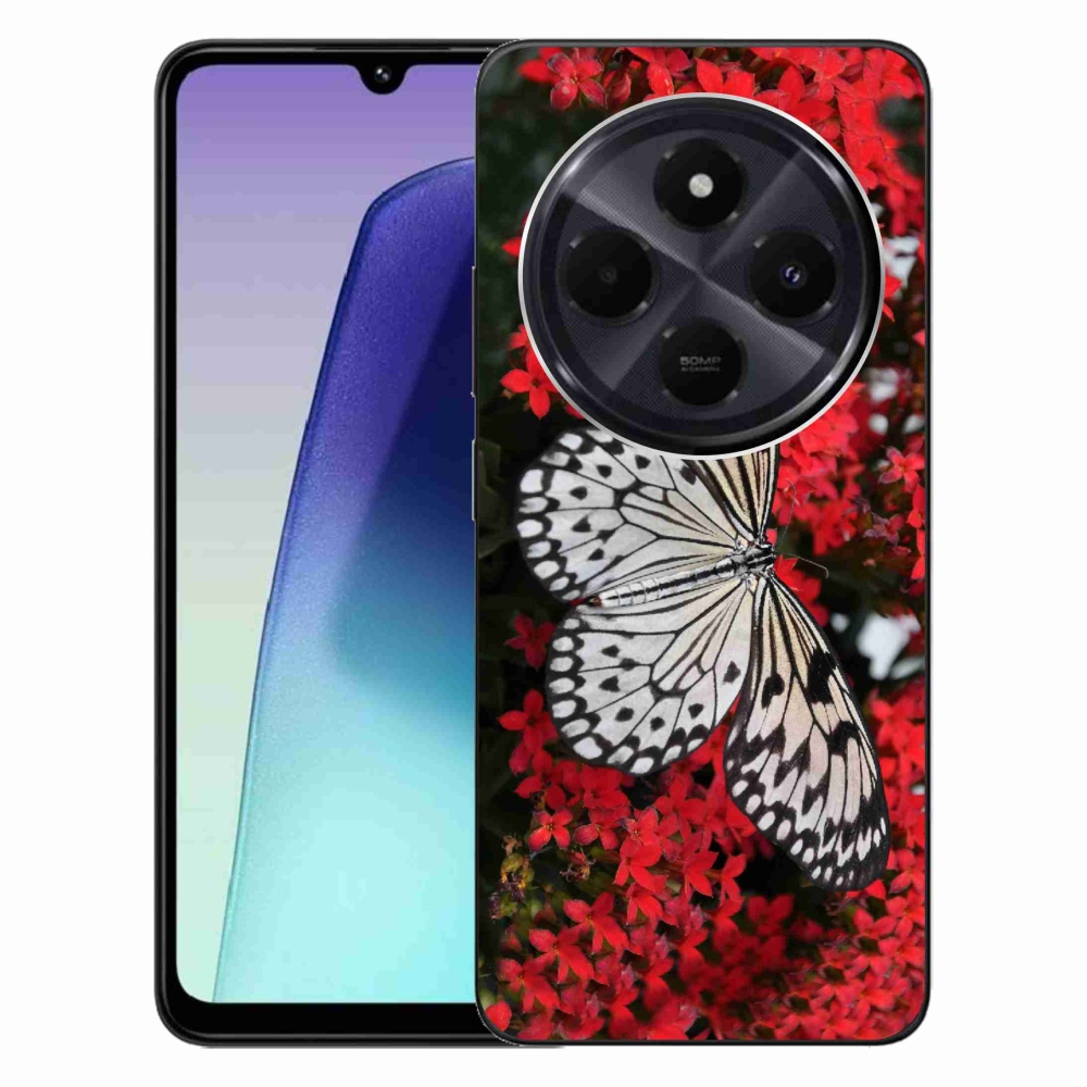 Gél borítás mmCase a Xiaomi Redmi 14C/Poco C75-hez - fekete és fehér pillangó 1