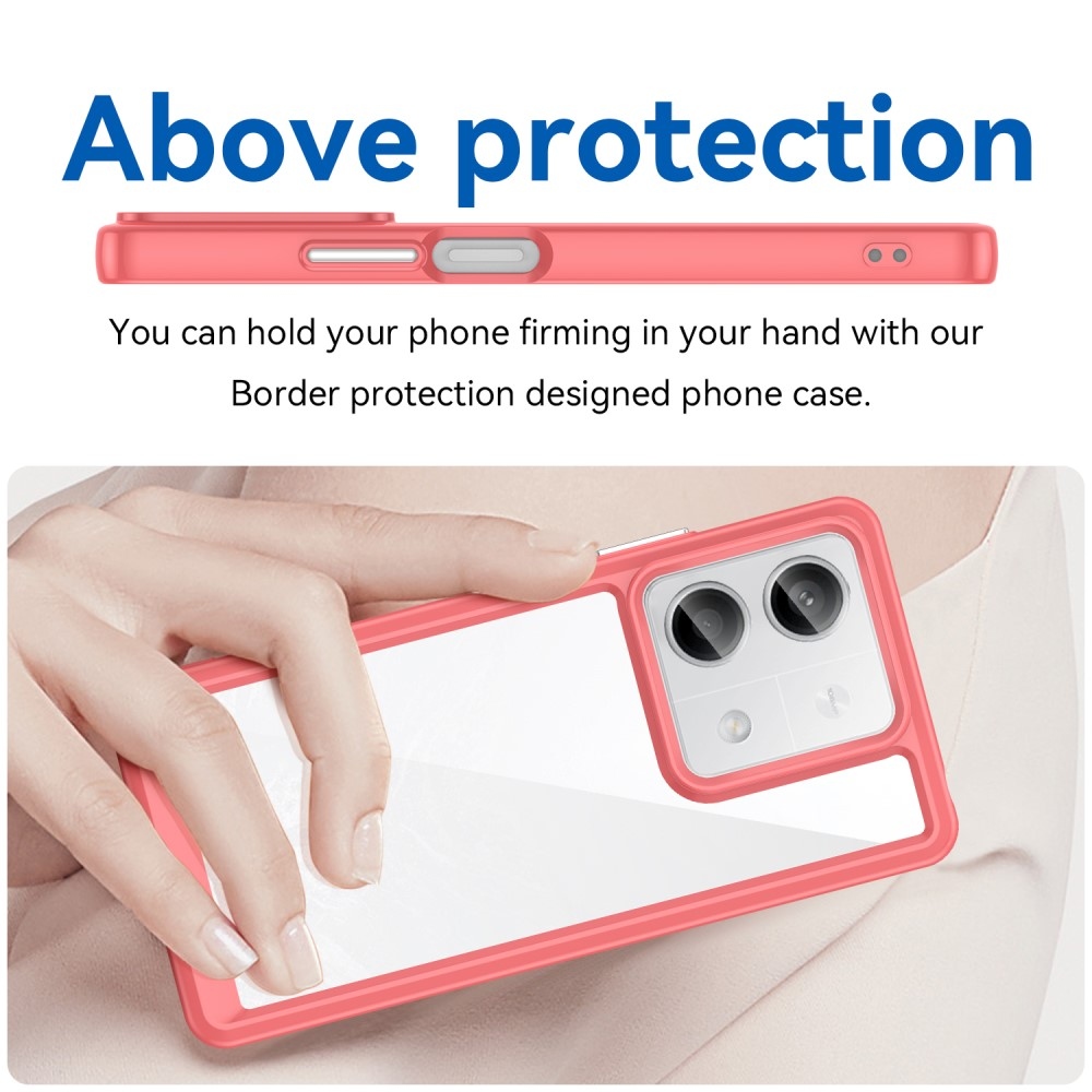 Gél tok fix hátlappal a Xiaomi Redmi Note 13 5G-re - piros színű