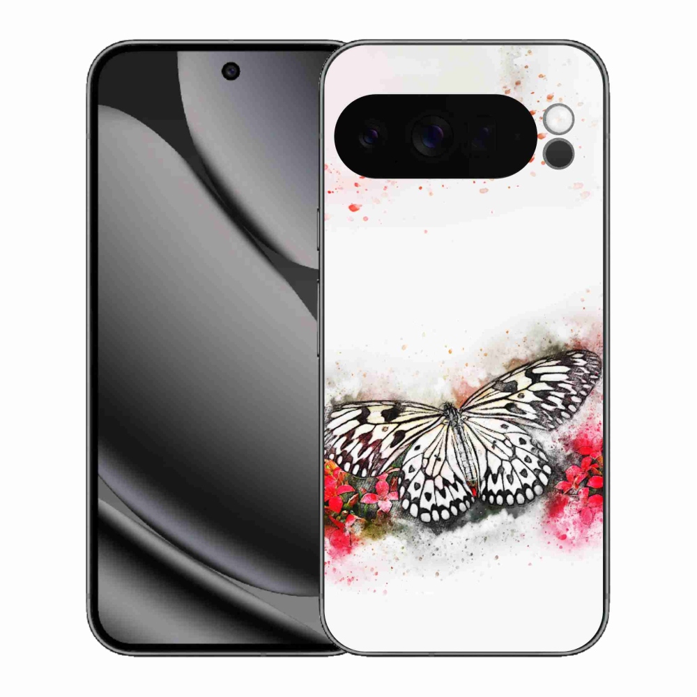 Zselés borítás mmCase a Google Pixel 10 Pro XL-hez - fekete-fehér pillangó