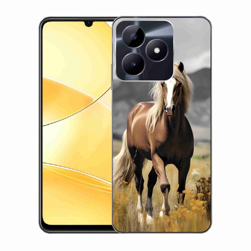 Zselés tok mmCase a Realme C51/C53 készülékhez - barna ló 1