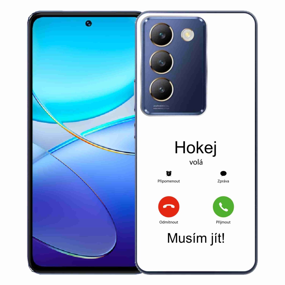 Gél borítás mmCase a Vivo V40 SE 4G/5G - hoki hívások fehér háttérrel