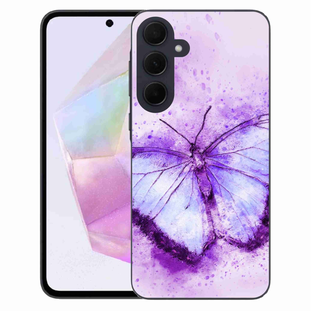 Gél védőhuzat mmCase Samsung Galaxy A35 5G - lila pillangó