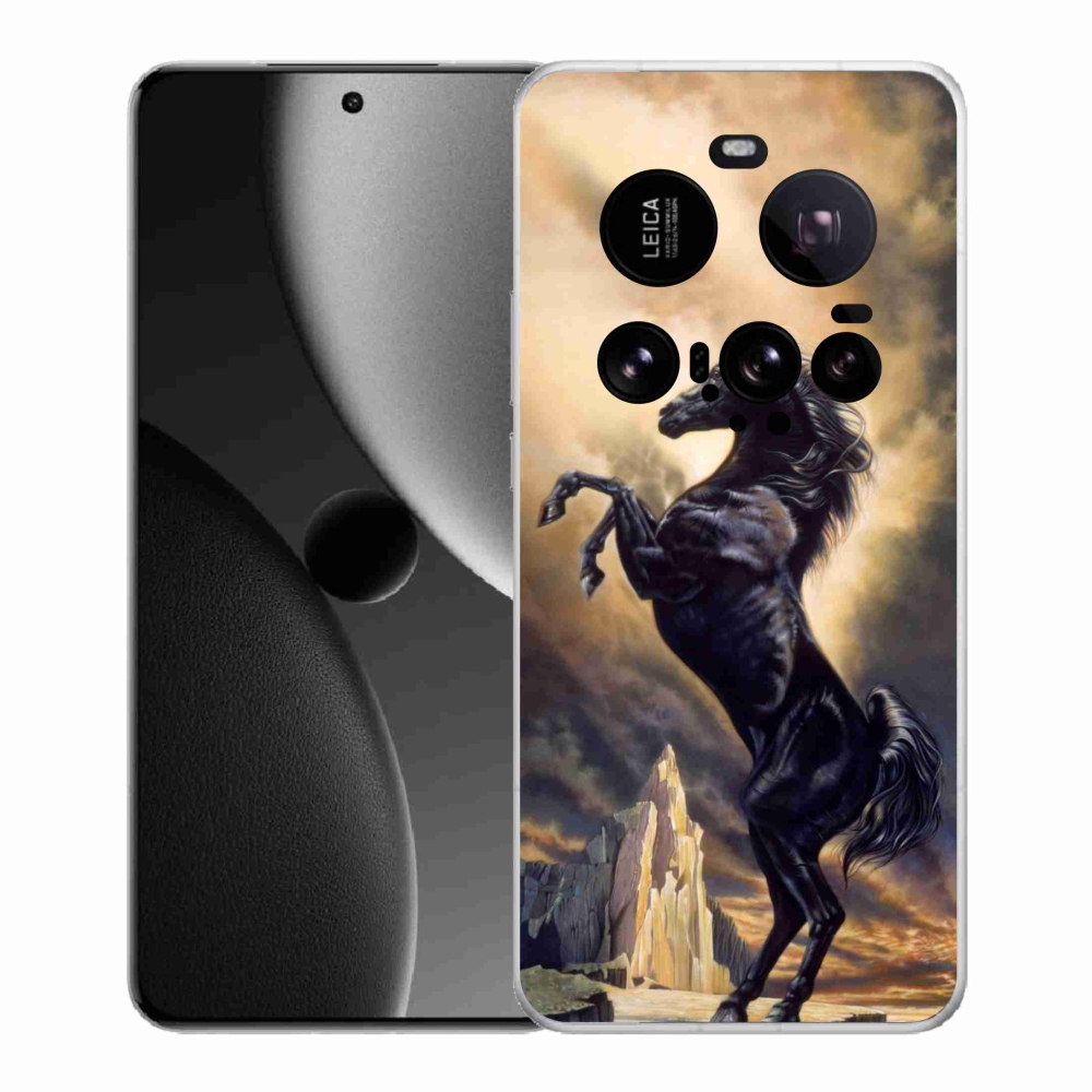 Gél borítás mmCase a Xiaomi 15 Ultra - fekete rajzfilm lóhoz