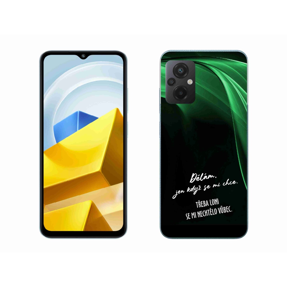 Gél borító mmCase a Xiaomi Poco M5 4G készülékhez - vicces szöveg 12 fekete háttér