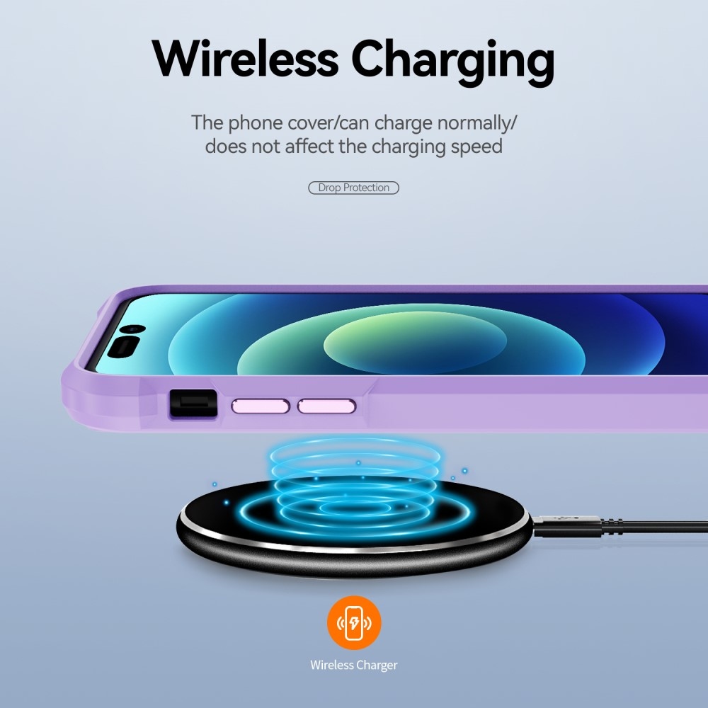 Gél tok fix hátlappal iPhone 15 Pro Max készülékhez - lila